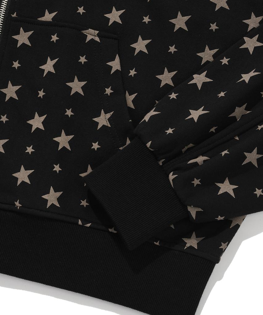 Nombre Signature Star Pintuck Zip-Up Hoodie [Black]