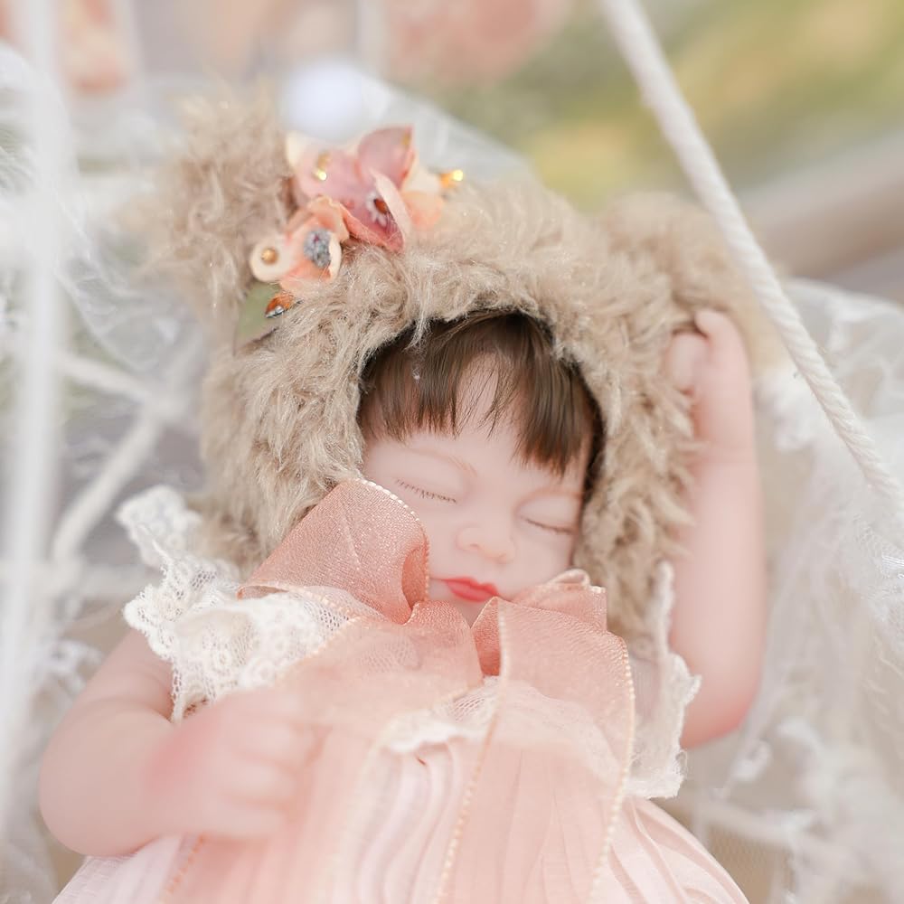 Cloveray Interactive 12-Inch Reborn Baby Doll with Movable Body, Removable Outfit, Water Play Suitable