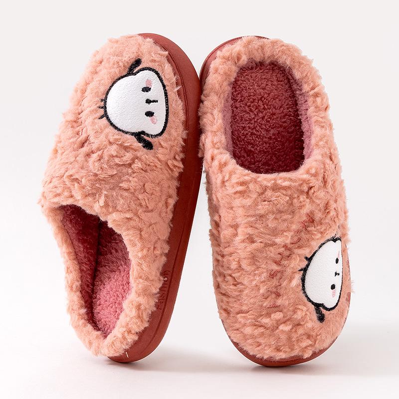 Qidashun new cartoon cotton slippers, autumn and winter indoor and outdoor couple cotton shoes to keep warm and cute cotton tows