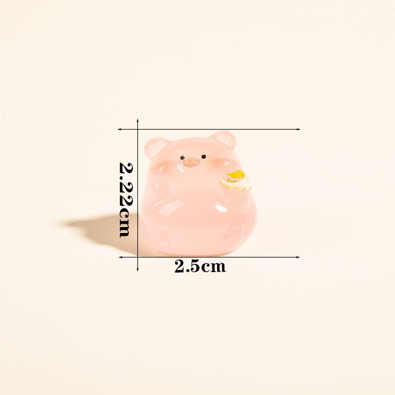 Светящийся мультяшный маленький розовый поросенок Diy аксессуары кремовый клей брелок — фото 11