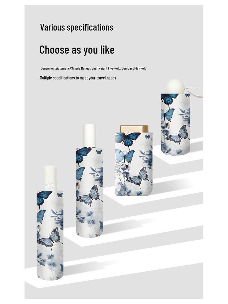 Automatic Folding UV Protection Umbrella with Black Glue for Sun and Rain Advertising.