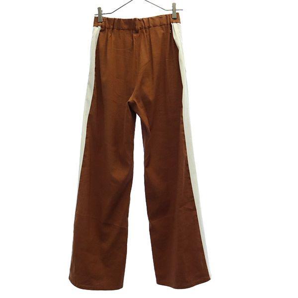 CONVERSE Linen Blend switching Wide pants Brown x white Women Used