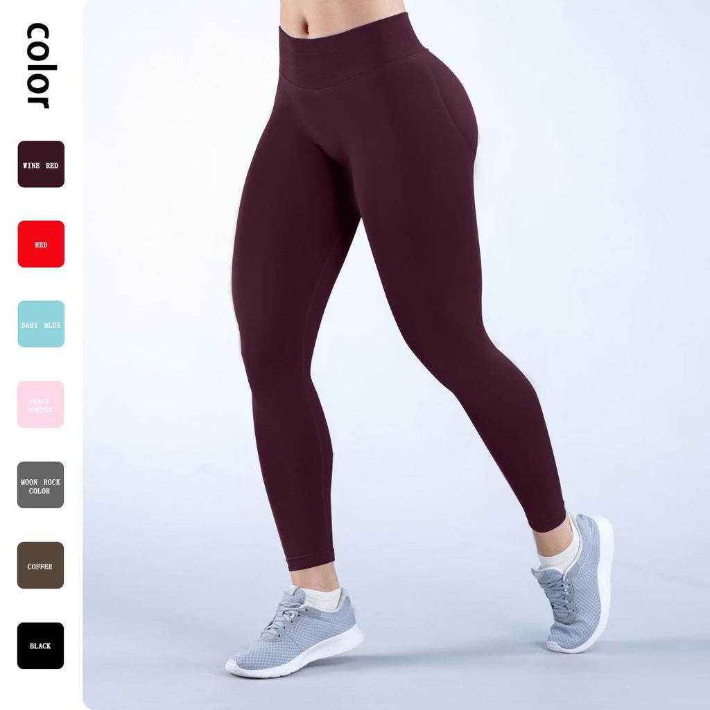 DFYNE Seamless High-Elastic Yoga & Running Pants: Quick-Drying, Hip-Lifting, Peach-Enhanced Fitness Wear.