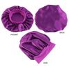 Large Brim Nightcap Sleeping Hat Satin Bonnet Wide Band Silk Sleep Cap Bathing Shower Caps for Women Curly Hair