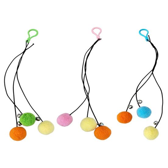 3Pcs Hanging Cat Ball Toy Cats Pom Poms Toy Interactive