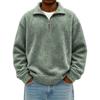 Men's Fashion Casual Half-zipper Solid Color Distressed Sweatshirt Men's Casual Loose Long-sleeved Lapel Sweatshirt