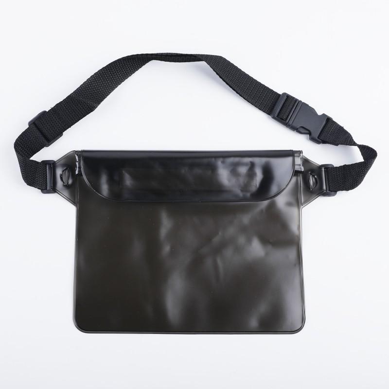 PVC Waterproof Phone Pouch Swimming Beach Rafting Outdoor Sports - Frosted Transparent Triple-Layer Waist Pack