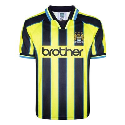 Score Draw Mens Retro 1999 Manchester City FC Away Shirt