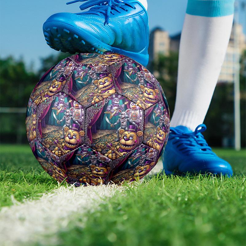 Five Nights at Freddy's Print Size 5 Soccer Ball, PU Wear Resistant Football for Match Training and Daily Practice, Birthday Gift for Soccer Fans