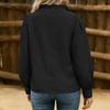 Long Sleeve Button Down Shirt for Women with Floral Embroidery Loose Fit Blouse Casual Collar Top for Daily Wear