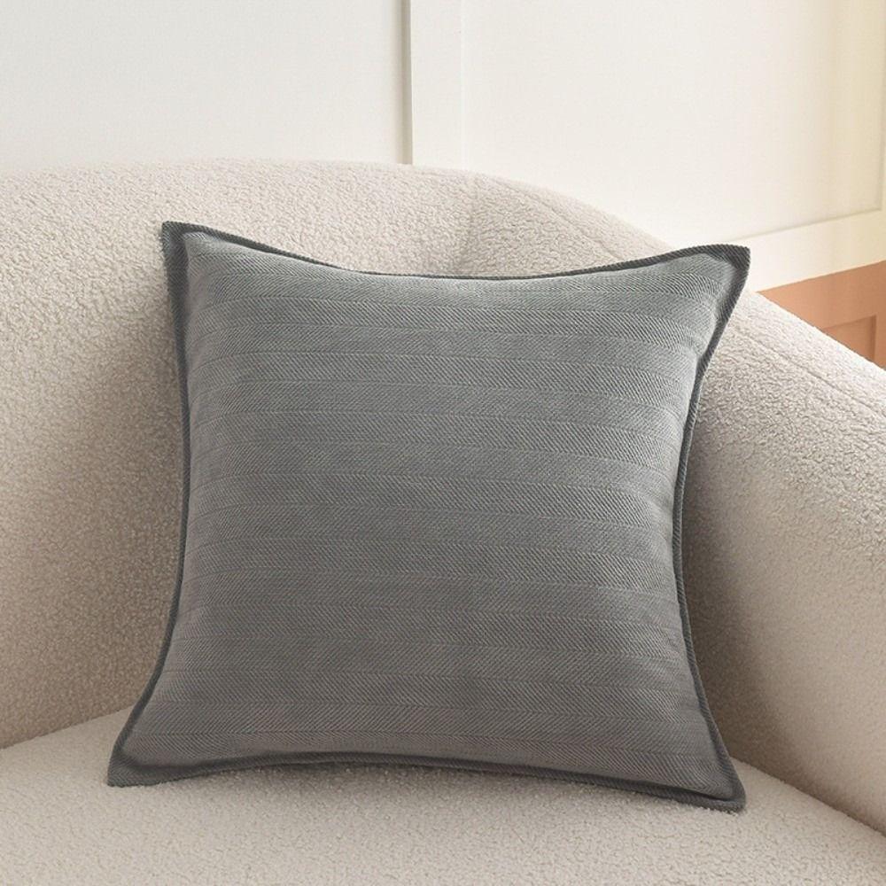 New Elegant Style Chenille Cushion Covers 18inch Square Solid Color Throw Pillowcase Soft Polyester Pillow Cases Bedroom Decor