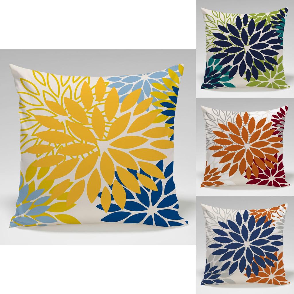Geometric Color Flower Cushion Cover Polyester Material Home Decor For Couch
