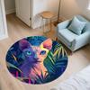 Sphynx Cat In Grass,Round Area Rug,Carpet Rug for Living Room Bedroom Sofa Playroom Decor,Non-slip Floor Mat