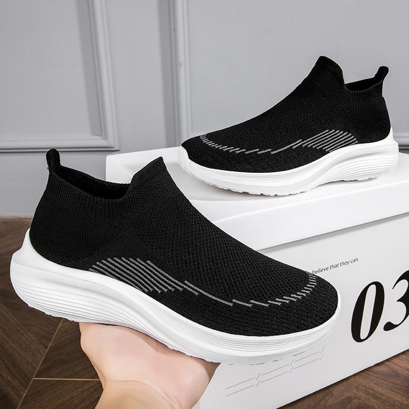 Women Shoes Knitting Sock Sneakers Summer Slip On Flat Plus Size 45 Loafers Flats Walking Comfortable Shoes Man Running Green