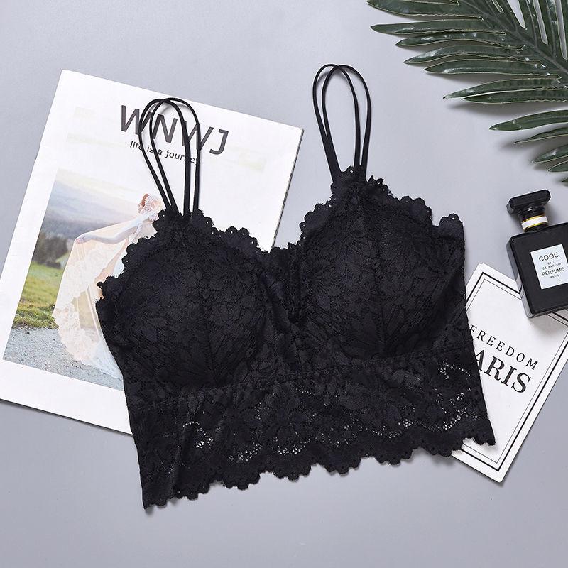 

Сексуальное кружевное нижнее белье для женщин, бюстгальтеры, беспроводные модные женские внутренние топы, нижнее белье с открытой спиной M