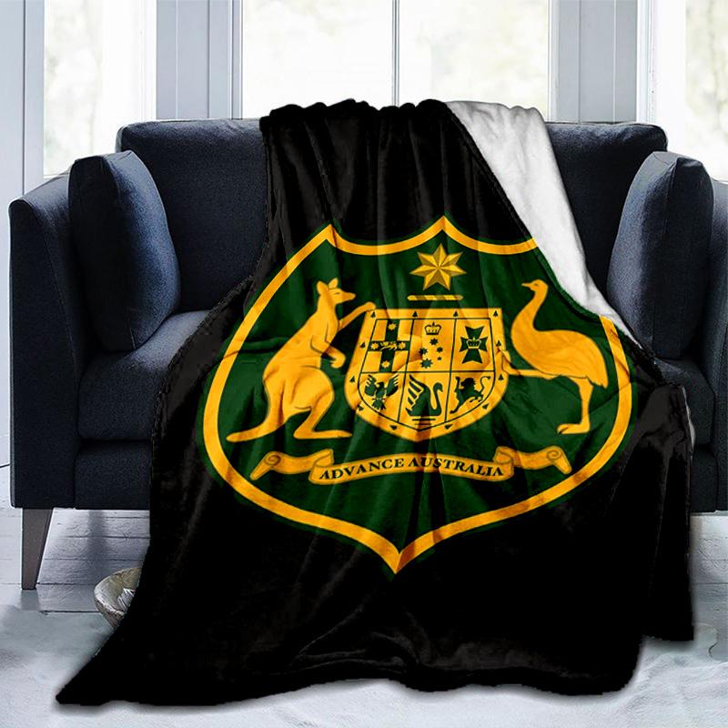 Australia Coat Of Arms Emblem Blanket Suitable for Sofas, Beds, Offices, And Camping - Perfect Gift for Halloween Christmas