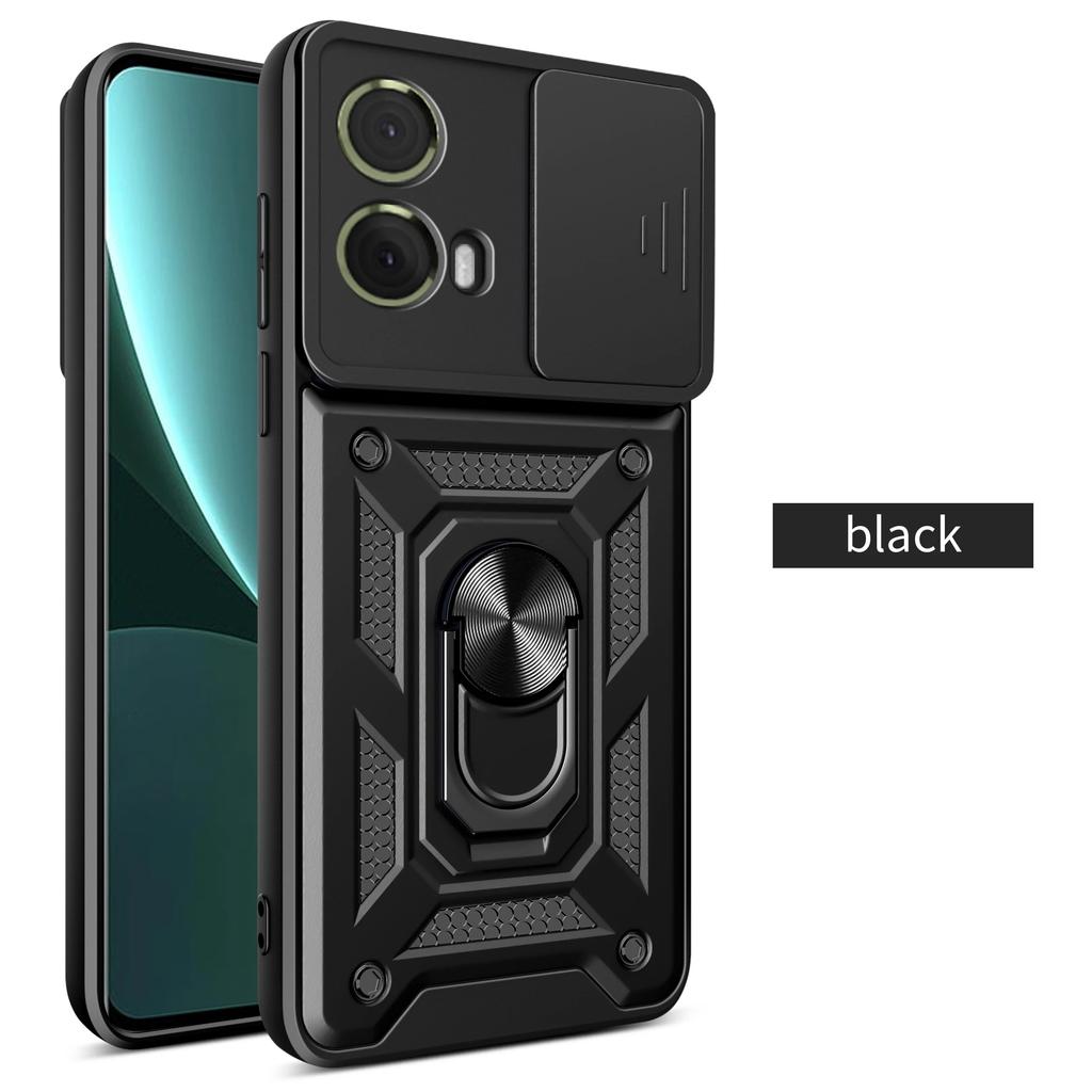 Shockproof Armor Case for Motorola Edge 50 40 NEO 30 Pro Ultra Fusion G04 G34 G84 G54 G42 Ring Holder Slide Lens Protect Cover