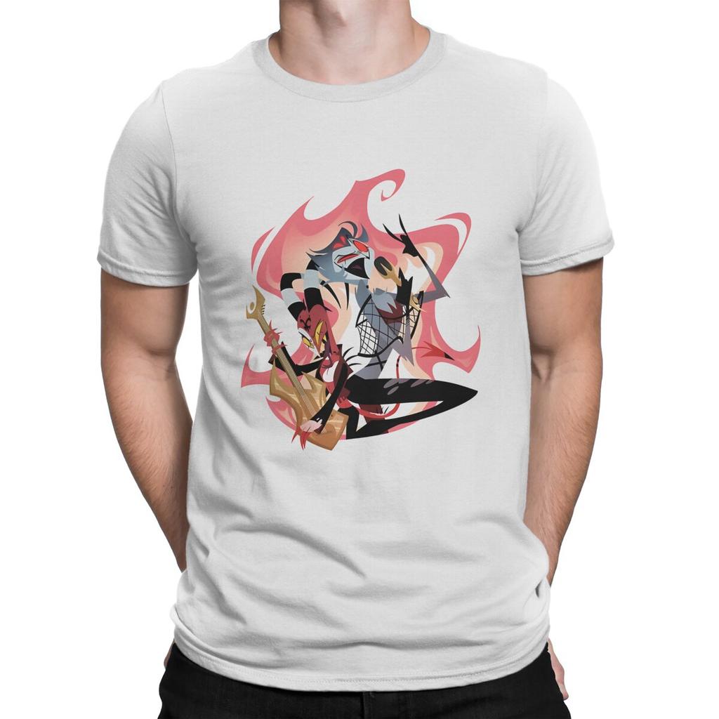 Creative Remarkable T-Shirt Men O Neck Pure Cotton T Shirts H-Helluva Boss Short Sleeve Tee Shirt Printed Tops