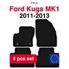 Basic Velour Car Mats, For Ford Kuga Mk1 Suv (2011-2013)