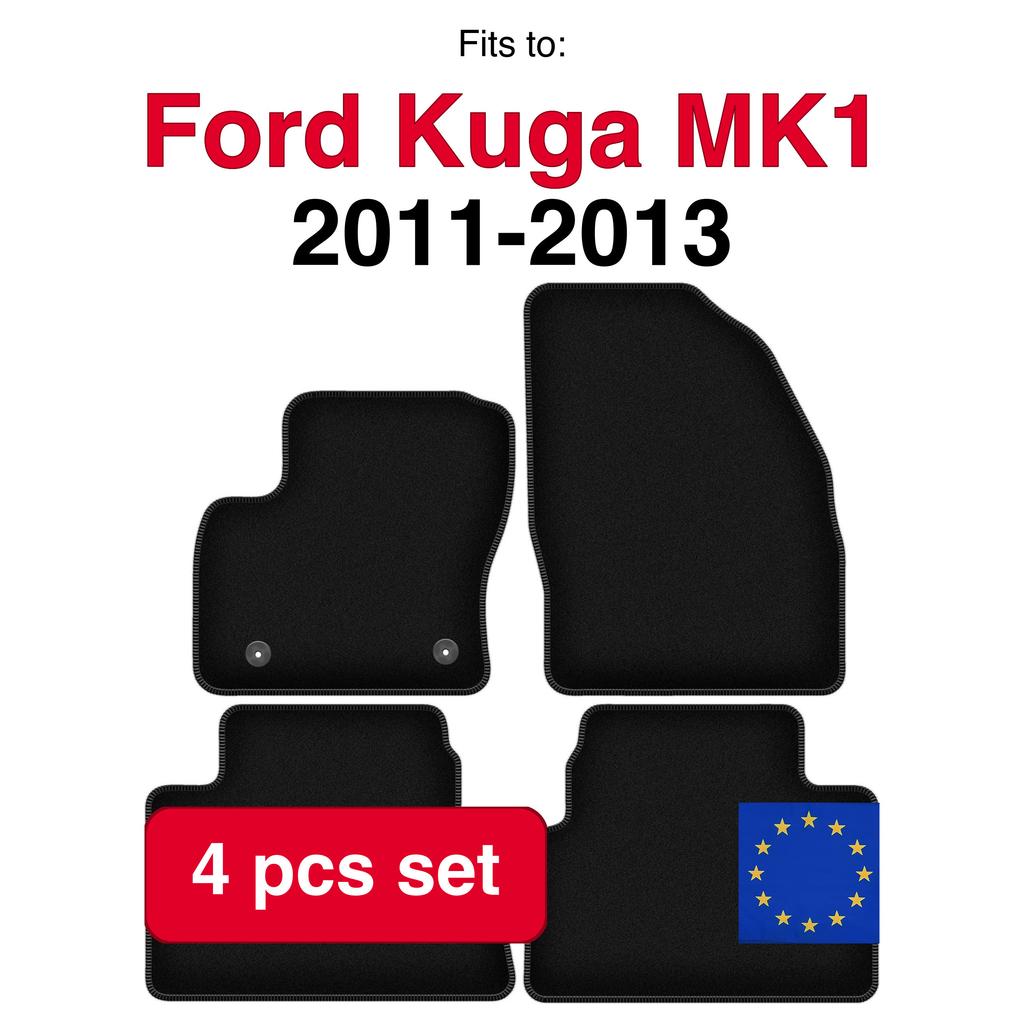 Basic Velour Car Mats, For Ford Kuga Mk1 Suv (2011-2013)