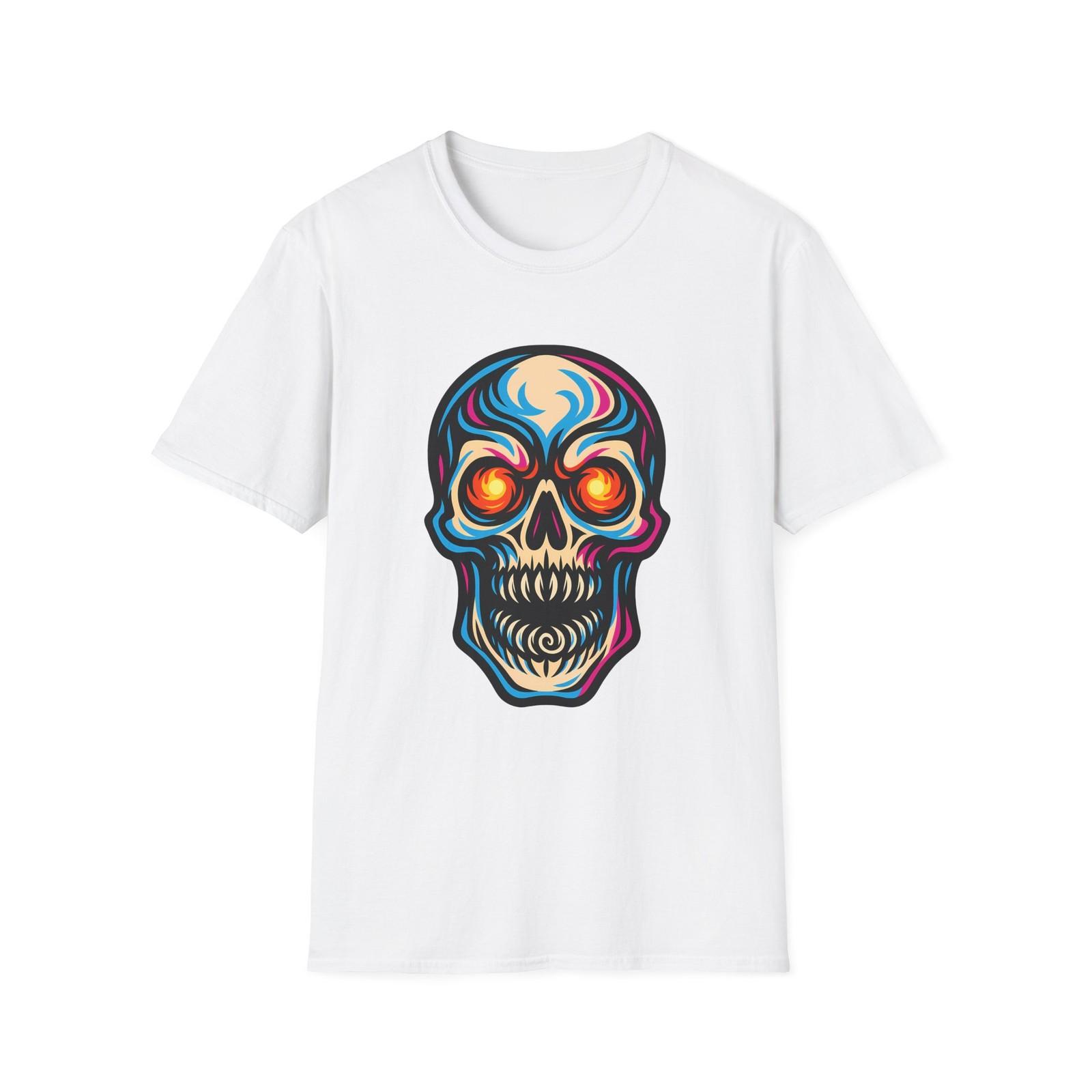 Unisex Softstyle T-Shirt Skull Fangs Spiral Grin S