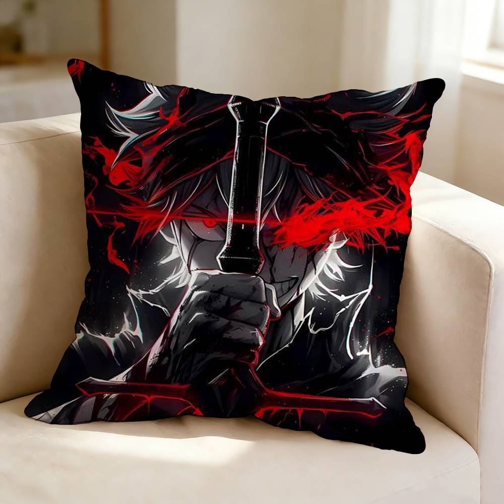 Action-Packed Anime B-Black Clover A-Asta  Pillow Case Square Double-Sided Sofa Cushion Cover Bedroom Bedside Pillow
