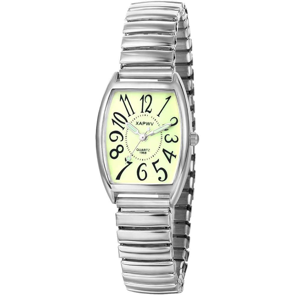 Couple s Stainless Steel Analog Square Watch Adjustable Length Waterproof Quartz Fashion Watch Silver