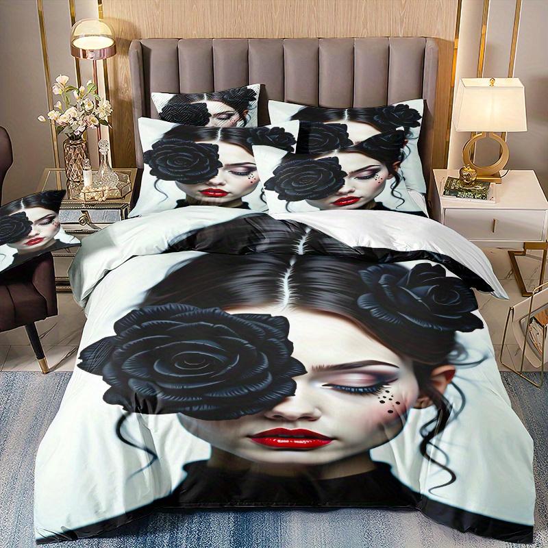 3Pcs Bedding Set 3D Printed Down Comforter Cover Set 1Pc Down Comforter Cover 2Pcs Pillowcases Without Core Ultra-Soft