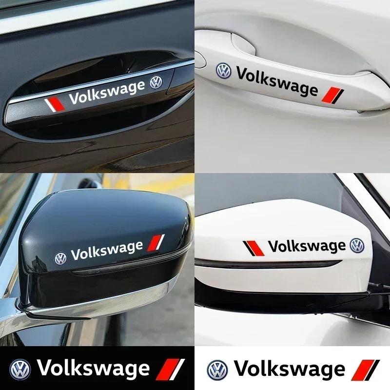 B6 VW For Volkswagen 4Pc Car Door Anti Scratch Auto Door Handle Protector Decals Wiper Stickers For Volkswagen VW Golf 4 7 MK3 4 QK9