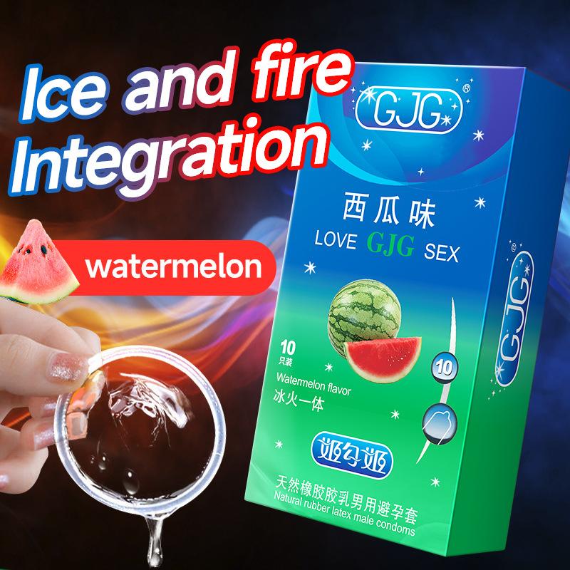 10pcs With Ribbed Spikes Men's Condoms Deep Stimulation Ultra Thin Condoms For Men Pineapple Flavor Sleeve For Penis Sex Toys
