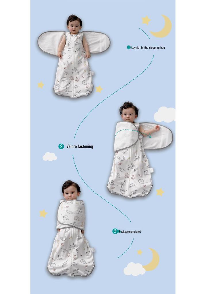 Newborn Knit Cotton Anti-Startle Swaddle Sleeping Bag - All-Season Style