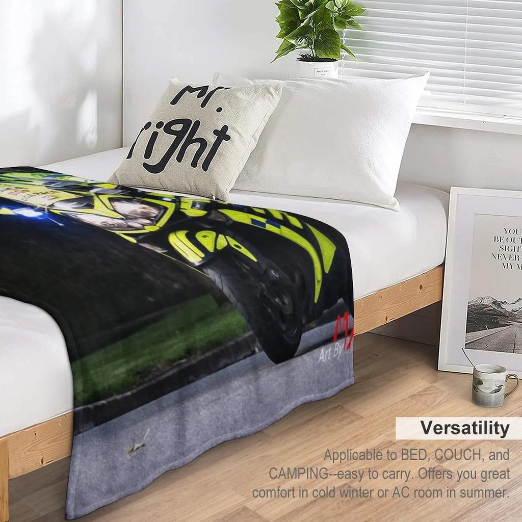 Police Motorcycle Throw Blanket Polar blanket bed plaid Shaggy Blanket