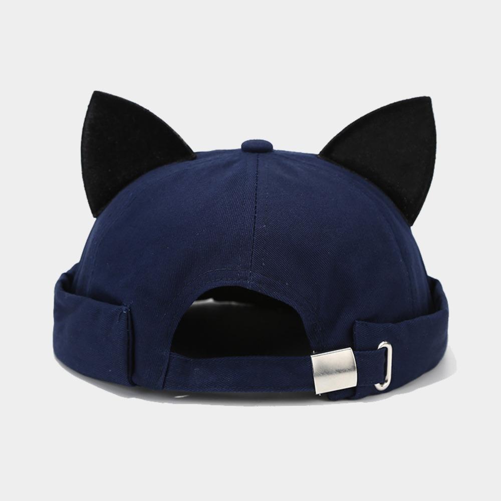 Cute Sunshade Cap Sweet Beanie Hat Simple Cat Ears Brimless Hat  Streetwear Style 8