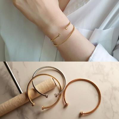 Dehome Luxury Pink Women's Gold Bracelet Silver Luxury