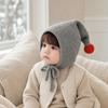 Thick Warm Baby Winter Hat Adjustable Tie Straps Pom Pom Bonnet New Kids Knit Hat  Baby Boys
