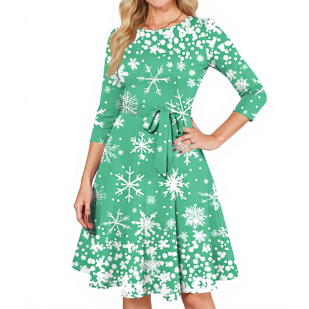 Damen Cocktailkleider 3/4 Ärmel Vintage Hochzeitsgastkleid