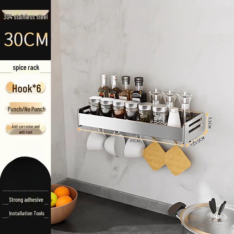 

Yunshuang 3-Tier Stainless Steel Kitchen Storage Rack with Knife Holder