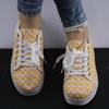 Large size round head versatile women's canvas shoes plaid trend flat baseplate shoes