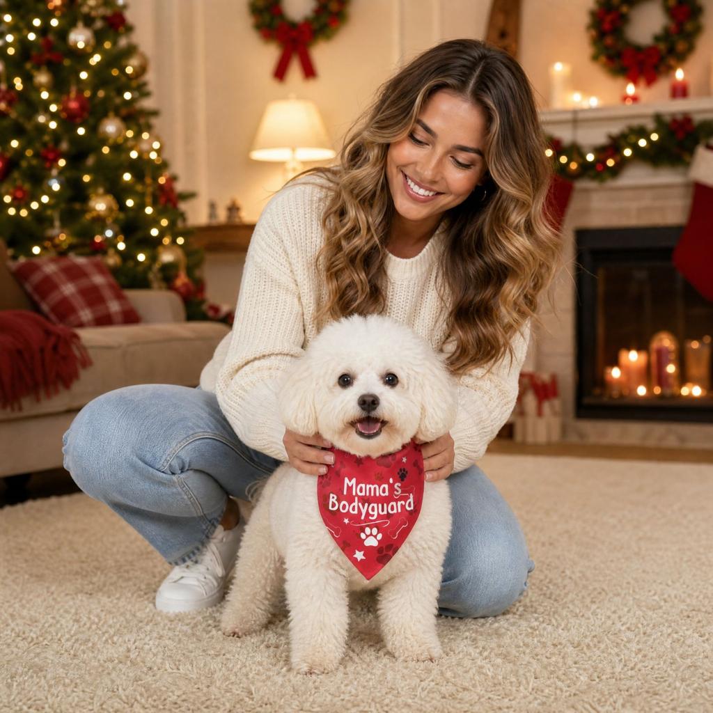 7 Pet Scarf and Bib Set, 2-Piece Adjustable Pet Neck Accessories for Daily Wear