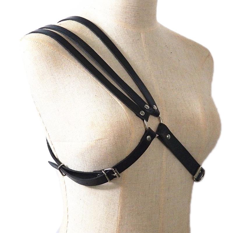 Men'S Faux Leather Lingerie Harness Bondage Erotic Rivet Chest Belts Adjustable