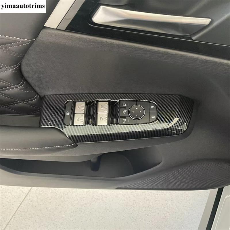 Car Door Armrest Window Lift Switch Panel Cover Trim For Mitsubishi Outlander  2024 2025 Carbon Fiber Interior Accessories