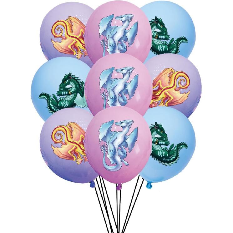 50 PCS Wings of Fire Themed Birthday Party Supplies Decorations Set with Banner, Balloons, Hanging Swirls, Cake Cupcake Toppers for Boys Girls Wings