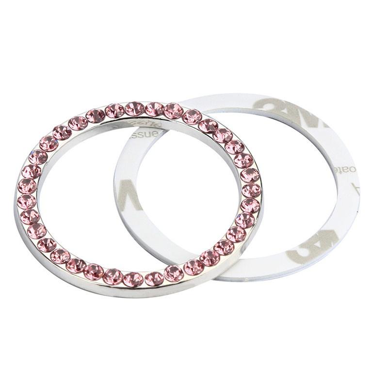 Arrive At The Car Model Durable Car Automatic Key To Start Switching Metal Diamond Decorative Rings