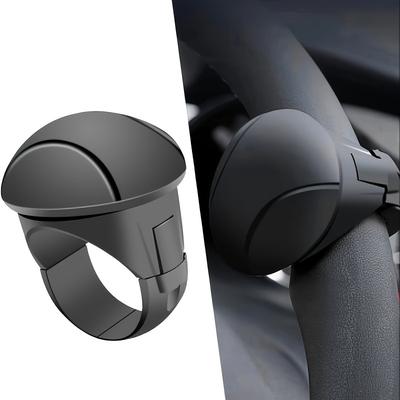 360° Rotation Easy-Grip Silicone Steering Wheel Booster Ball - Non-Slip, One-Handed Operation For All Cars, Black