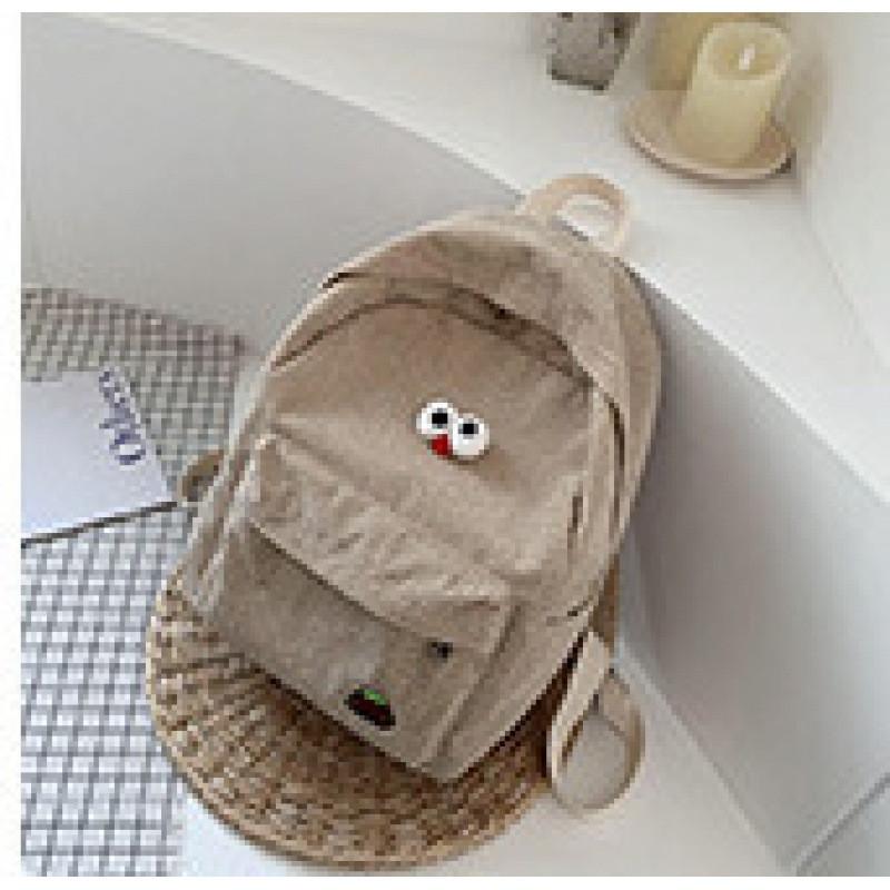 Corduroy Student Backpack With Ergonomic Shoulder Straps For School And Campus Use