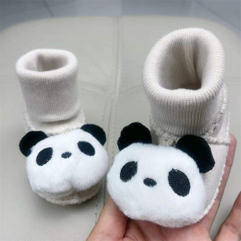 Winter Soft-soled Newborn Baby Cotton Shoes 0-6 Months Thickened Baby Anti-drop Socks Shoes Keep Warm and Do Not Lose Fluff Shoes