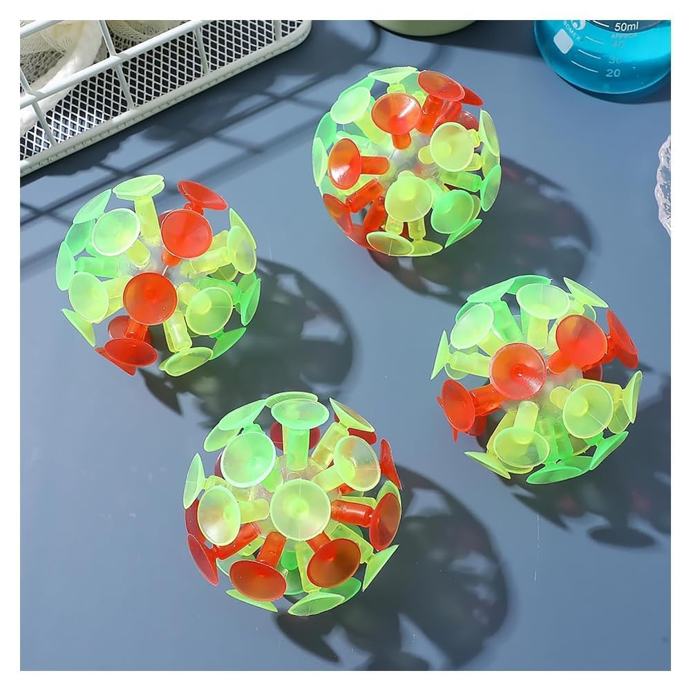 10-Pack Suction Cup Toys: Fun Bounce Balls with PVC Suction Cups, Great for Bath Time, Parent-Child Play, Boys and Girls, Gift Set (10 Pieces)