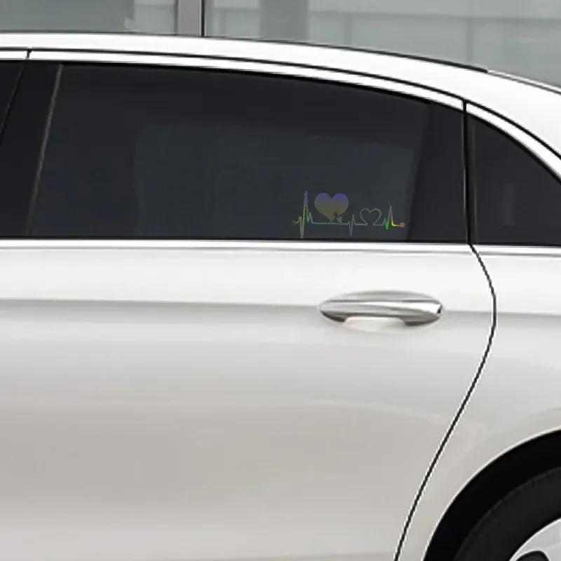 16x7cm Heartbeat Love EKG Car Sticker Auto Body Bumper Windows Motorcycle Laptop Walls Vinyl Film Decal Car Tuning Accessories