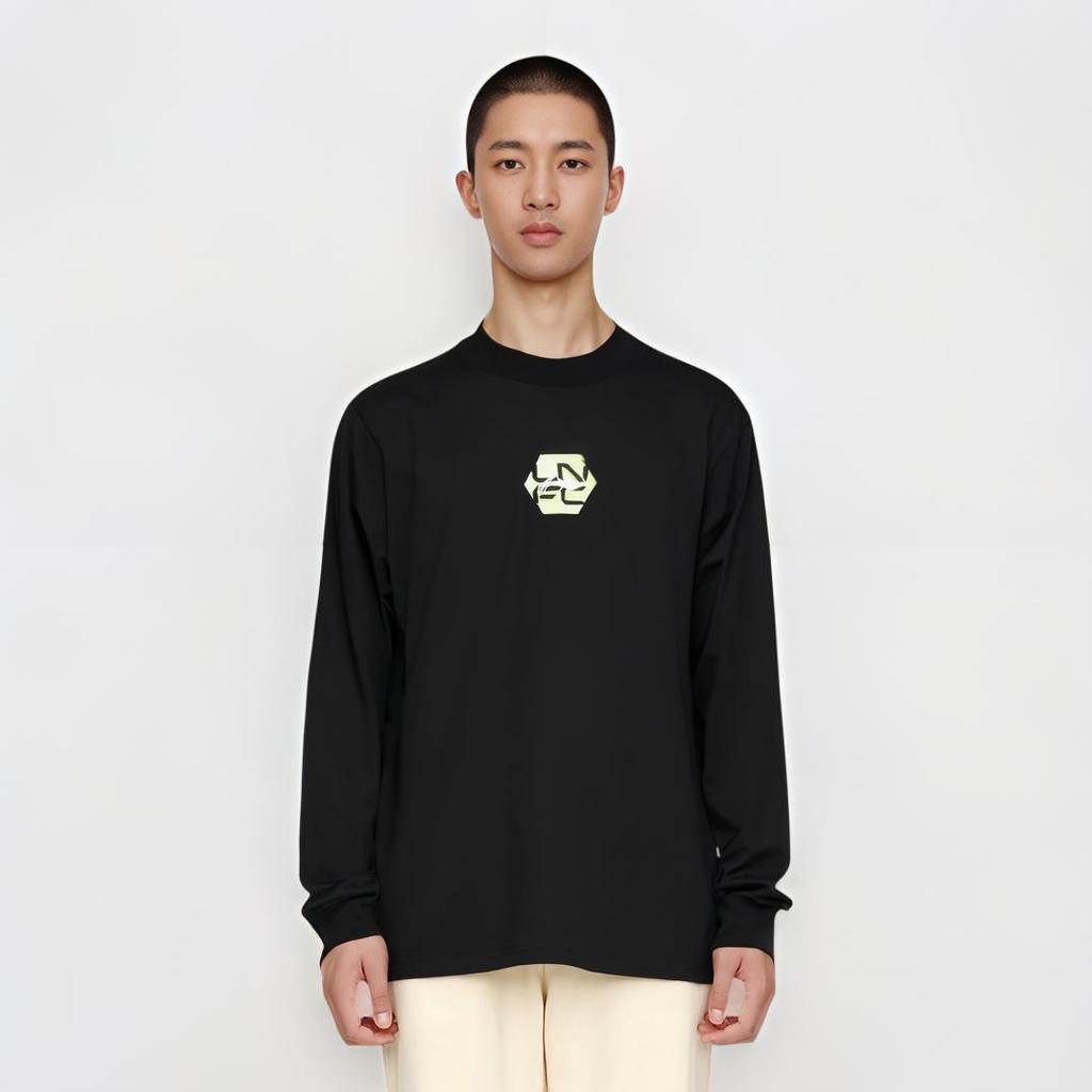 Li-Ning Comfortable Long Sleeve Crew Neck Sports Leisure T-Shirt Men Tops Black YTLU039-3
