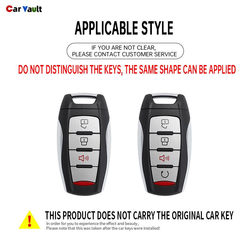 Zinc Alloy+Leather Auto Smart Key Fob Cover Case Protective Housing Remote Fit For Great Wall Poer GWM Vanguard Auto Key Fob Decoration Housing